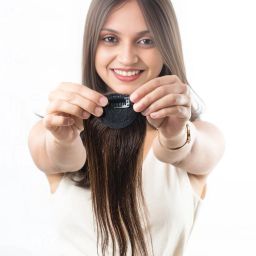 Side Bang Clip in Real Human Seamless Extensions 20'' (Natural Black) Hair Extension-image-69