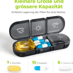 7 Days pill organizer 3 times a day travel pill box 7 day pill case for Medicine Pill Pill Box-5