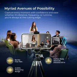 DIGITEK DWM-117 2-in-1 Wireless Mic with 70m Range & 6Hr Use for Smartphones & DSLR Camera Microphone image 4