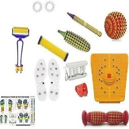 MARCRAZY Manual acupressure kit Massager Tools Combo Kit with Foot Roller Wooden Mat Roller with Advance Finger Massager Shoe Sole 5 Massage Rings acupressure Kit Massager-image-11