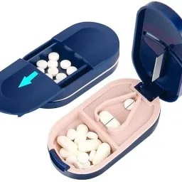 Pill Cutter Portable Pill Splitter 2-in-1 Pill Case with Stainless Steel Blade Medicine Organizer Box Pill Cutter for Tablet For AnySize Pill Cutter for Travel Pill Box-picture-23