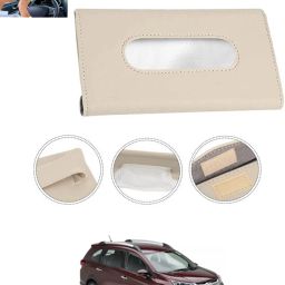 Beige Leatherite Rectangle Shape Fancy Design Tissue Dispencer For Car-273 Vehicle Tissue Dispenser-picture-14