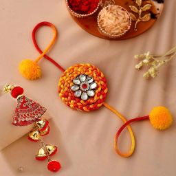 Thread RAKHI357 Mauli Thread Rakhi, Greeting CardSet-image-49