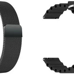 ACM WSM418B20BKBK1615 Pack of 2 Watch Strap Metal & Silicone 20mm for Hammer Pro Pulse Smartwatch (Black) Smart Watch Strap-22