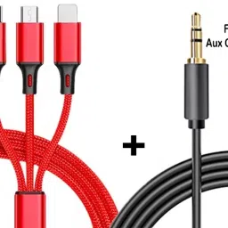 POZUB 3In1 Fast Charging Data Cable Compatible with All IOS & USB Type- C + Aux Cable Charging Pad-15