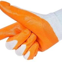1Pair White Orange Nylon Work Gloves – Flexible, Breathable, and Cut-Resistant Nylon Safety Gloves-image-78