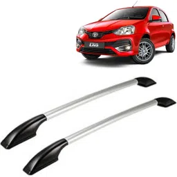 Exclusive Car Stylish Drill free Roof Rails Black & Silver For Toyota Etios Liva Car Beading Roll For Bumper, Grill and Garnish Cover, Window-image-1