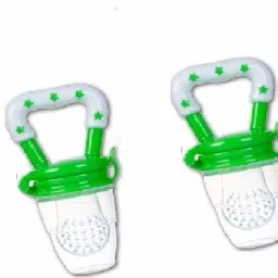 Pack of 2 (Green)Star Shaped Baby Food Feeder||Silicone Fruit Teethers Feeder-image-3