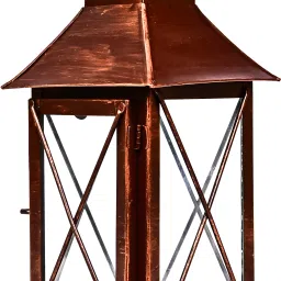 Classic Style Lantern with One Pillar Candle Iron Hanging Decoration for Home Brown Metal Hanging Lantern-picture-19
