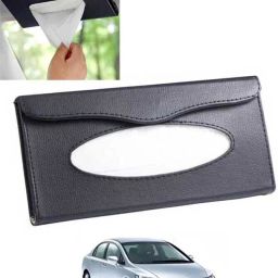 Black Leatherite Rectangle Shape Fancy Design Tissue Dispencer For Car-296 Vehicle Tissue Dispenser-image-13