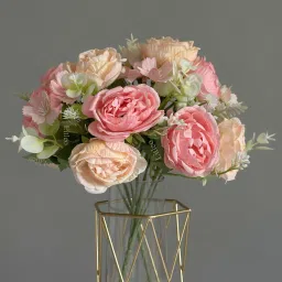 Home, Office, Event & Gifting Use (Without Vase) Pink Rose, Lily Artificial Flower-16