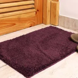 luxe home international Wine Solid Microfibre 24x16 Inches AntiSkid Bath Mat-picture-36