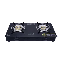Croma Classic Toughened Glass Top 2 Burner Manual Gas Stove (ISI Certified, Black)-picture-25