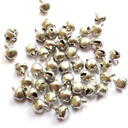 Zibuyu 8 mm Silk Thread Jewellery Making Jingle Bells Beads Ghungroo,230 Pcs Metal Beaded Charm-image-2