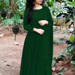 miss clothing Solid Cotton Rayon Stitched Anarkali Gown-picture-14