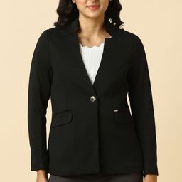 allen solly Women Solid Single Breasted Formal Blazer-picture-23