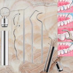 Dental Tool Kit with 7 Stainless Steel Cleaning Tools-image-72