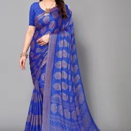 Printed, Blocked Printed Daily Wear Chiffon, Georgette Saree-image-98