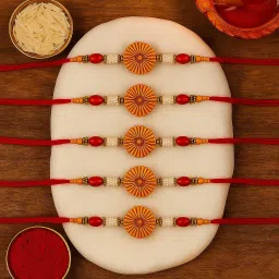 Designer ER25C06 Mauli Thread Rakhi Set-image-7