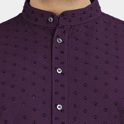 Men Self Design Jacquard Straight Kurta-image-75