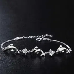 Sterling Silver Crystal Gold-plated Bracelet-18