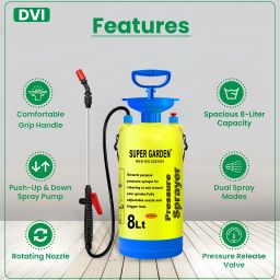 super garden GARDEN USED FOR MULTIPLE APPLICATION LIKE SPRAY ON PLANTS ETC 8 L Hand Held Sprayer image 2