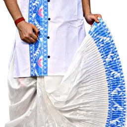 GOURI COLLECTIONS Jamdani Readymade Dhoti Pants (4CH1) for Men – Mayur Puccha Design Embellished Men Dhoti-image-25
