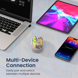 Portronics Toad III Plus Wireless, Bluetooth + 2.4 GHz, Rechargeable, 6 Buttons, Wireless Ambidextrous Optical Mousewith Bluetooth image 3