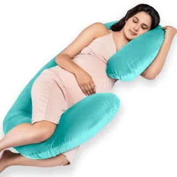 my armor C Shaped Velvet 44 x 27 Inch Pregnancy Pillow in Aqua Green Colour-picture-31