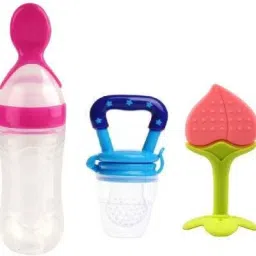 Baby fruit nibbler with fruit teether & spoon feeding bottle for feeding (Set 3)- Silicone-6