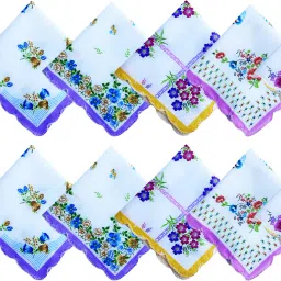 Gopika Leaf Print Multicolor Cotton ["Multicolor"] Handkerchief-image-13