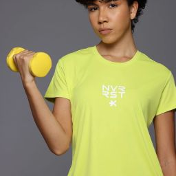 Women Printed Round Neck Polyester Green T-Shirt-image-41
