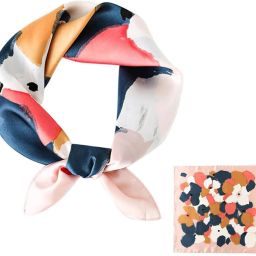 Printed Satin Blend Women Multicolor Fancy Scarf-14