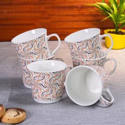 Pack of 6 Bone China Coffee Mugs (150 ML) Fine Bone China Ceramics tableware/ Kitchenware White Tea-Cups Set Of 6-3