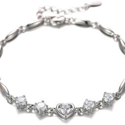 Sterling Silver Crystal Sterling Silver Bracelet-image-11