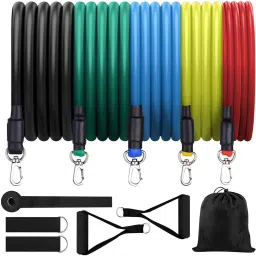 Complete Resistance Bands 11 Pcs Set with Workout Chart Resistance Tube-image-36
