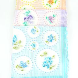 Maskey 100% Pure Cotton (Size:35x35cm) (3colors x 2each = 6pcs) Embroidered Abstract Iconic Designer Ladies Rumal / Hanky ["Multicolor"] Handkerchief-image-80