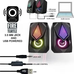fire turtle with Colourful LED Modes System for PC Laptop 20 W Laptop/Desktop Speaker 6 W Laptop/Desktop Speaker-34