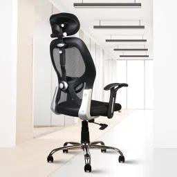 Platinum Mesh High Back Chair (Black) Fabric Office Executive Chair-image-11