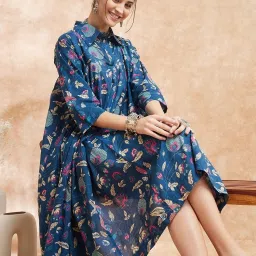 Women Printed Cotton Blend Anarkali Kurta-image-30