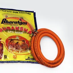 SURAKSHA Bharat ISO Certified 100% Flame Resistant (Orange Pouch Pack) Bharat LPG Gas Pipe Leak proof Made with Reinforced Steel Hose Pipe-8