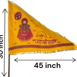 Khatu Shyam Ji Flag Nisan 30x45" | Triangle Hand Khatu Shyam Jhande A-Foldable Outdoor Flag-image-25