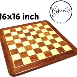 Handmade Flat Wooden Chess Board | Chess Peices Not Included|16x16inch 40.64 cm Chess Board-picture-23