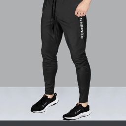 Men Printed Black Track Pants-image-85