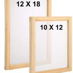 Screen Printing Frame with Pre-Stretched 120 Mesh (12X18 + 10X12 inch) Combo Set-1