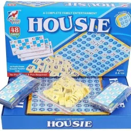 Housie Board Game with 48 Reusable Cards & Number Tiles Board Game Accessories-30