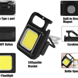 Small Flashlights Mini Keychain, Rechargeable 3 Modes Portable Pocket Light LED LED Lantern-image-25