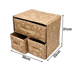 Kuber Industries 1 Piece 2-Layer Fabric Cube Foldable Storage Organizer image 5