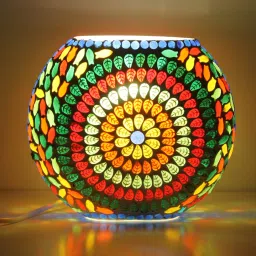 Mosaic Table Lamp Combination of Colour Beads Mushroom Round Oval Shape Mosaic Bedside Table Turkish Lamps with Colorful Light for Home Decoration Bedroom Table Lamp-7