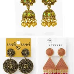 Traditional Antique Jhumka Earrings for Women & Girls") Alloy Jhumki Earring-image-34